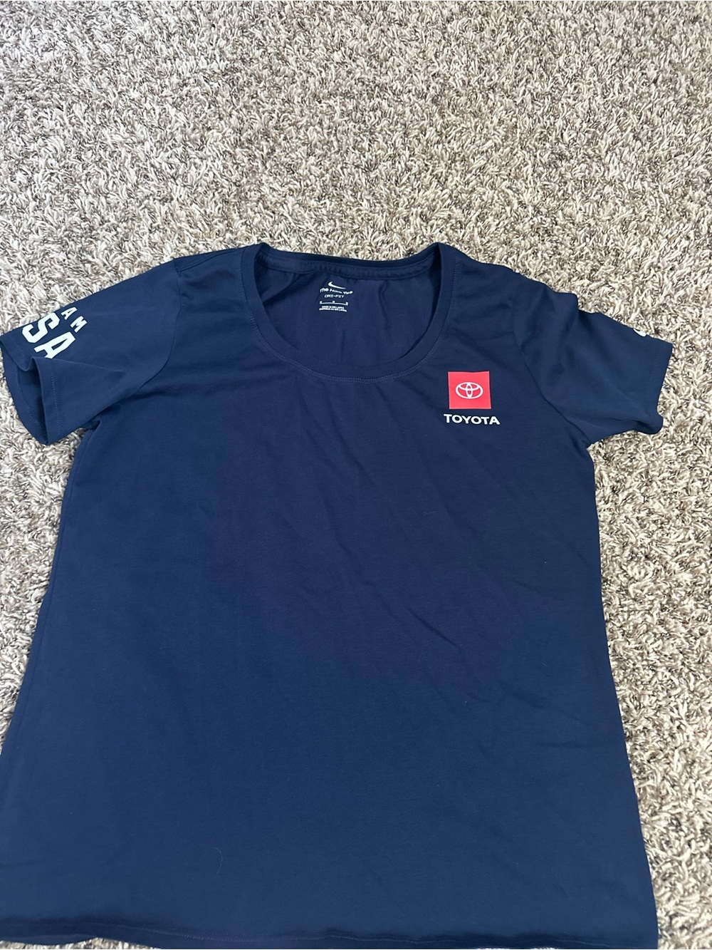 Nike Navy Short Sleeve Tee with Red Toyota Logo